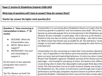 Exam Technique Help Sheet- AQA GCSE History Paper 2 Elizabeth