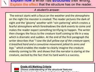 AQA English Language Paper 1 Q3 Structure - Lesson,  Notebook, Word-mat, Starter, Lesson Plan