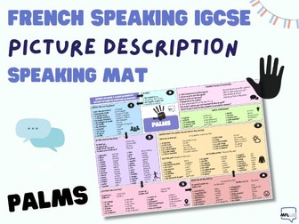 French IGCSE Edexcel: PALMS speaking mat for photo description