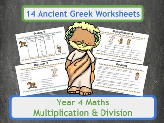 Ancient Greek Themed Maths Worksheets Complete Collection for Year 4