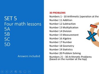DISTANCE LEARNING 4x engaging math lessons (Set 5)