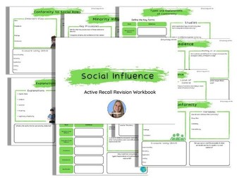 AQA Social Influence Revision Workbook A level Psychology