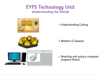EYFS Technology Unit - Understanding Coding / Beebots / Selecting and using a computer program