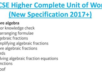 GCSE Higher (Unit 17): More Algebra