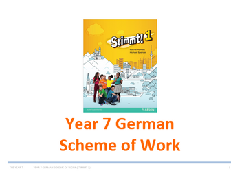 Year 7 German Scheme of Work (Whole year and very detailed - based on Stimmt 1)