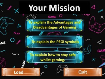 E SAFETY GAMING Part 1- An interactive self contained lesson