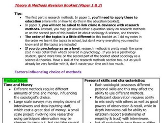 AQA A level Sociology Theory and Methods Revision Booklet