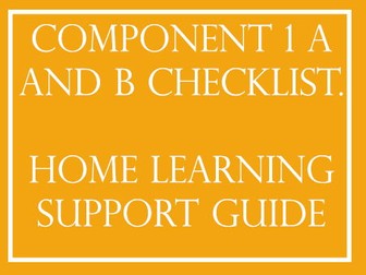 BTEC Creative Media Production Component 1 A and B Checklist (Digital/ Home learning)