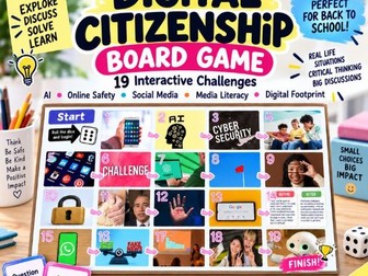 Digital Citizenship Interactive Board Game | Media literacy | Back to School Fun