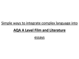 AQA A Level French simple complex language essay phrases