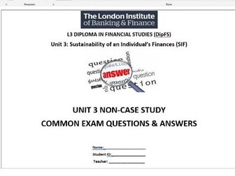 L3 - UNIT 3 COMMON NON CASE STUDY EXAM QUESTIONS AND ANSWERS