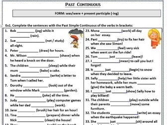 Past Continuous (Affirmative, Interrogative, Negative) Grammar - Tense practice