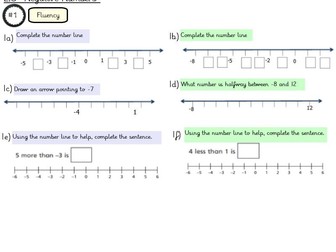 Negative Numbers - Year 6