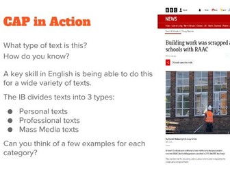 IB English B - An Introduction to Text Types SOW