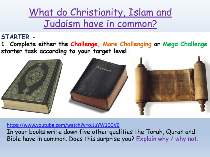 Christianity, Islam And Judaism By EC_Resources | Teaching Resources