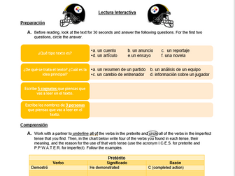 Interactive Reading Model - Alejandro Villanueva/Fútbol americano