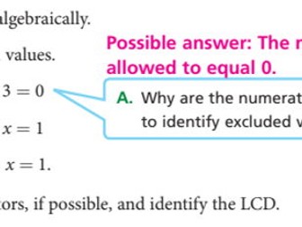 Topic:  Solve Rational Equations: