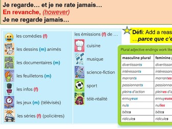 Y8 French Dynamo - La télé / tv programmes in French