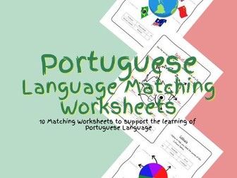 Portuguese Language Matching Worksheets