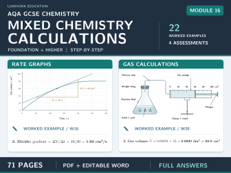 AQA GCSE Chemistry Mixed Calculations Workbook & Answers