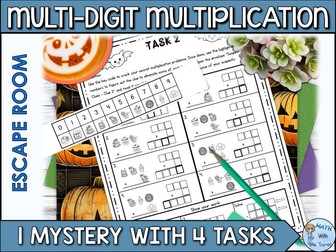 Halloween Multi-Digit Multiplication Escape Room