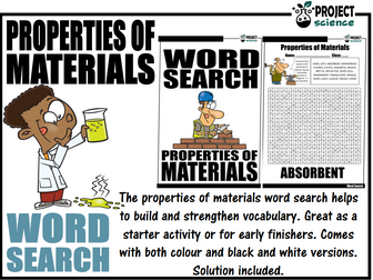 Properties of Materials Word Search