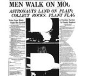 Breaking News Man on the Moon Display lettering