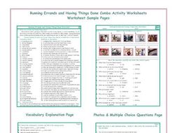 Running Errands and Having Things Done Combo Activity Worksheets