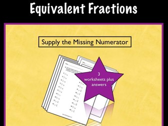 Equivalent Fractions KS2.  Differentiated Worksheets