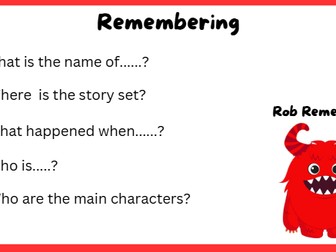 Blooms Taxonomy - question example cards