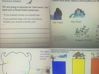 Introduction to 'The Twits'.  Children then design their own 'Mr Twit' beard