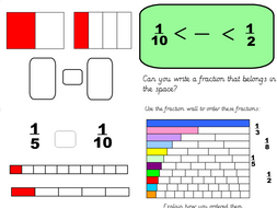 Year 3 Comparing and Ordering Unit Fractions Using Fraction Walls ...