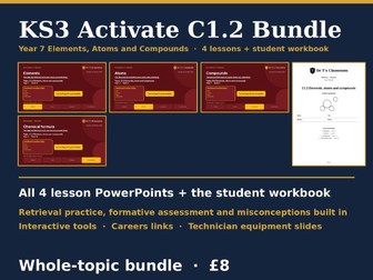 KS3 Activate C1.2 Elements, Atoms and Compounds Complete Topic Bundle