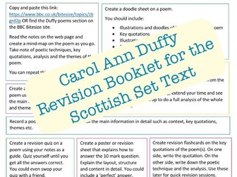 Carol Ann Duffy Revision Booklet for the Scottish Set Text