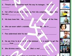 Bad Bosses 3 Photo Worksheet Set