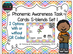 Phonemic Awareness Task Cards: S-blends Set 1