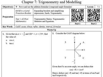 Trigonometry and Modelling (Chapter 7, Year 2 Edexcel Pure Mathematics)