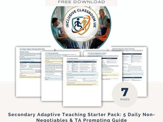 Secondary Adaptive Teaching Starter Pack