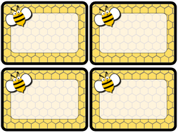 Bee Theme Name Tags | Teaching Resources