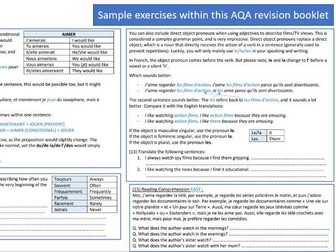 FRENCH Free-time activities AQA Revision Booklet