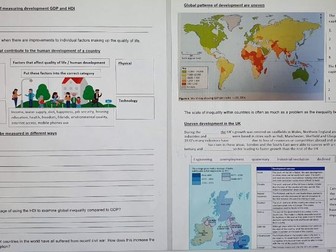 Edexcel A GCSE Geography Global Development Revision / Activity Workbooklet