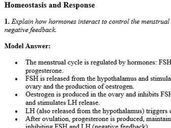6 mark questions Biology paper 2 B2