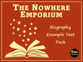 The Nowhere Emporium Biography Example Text Pack