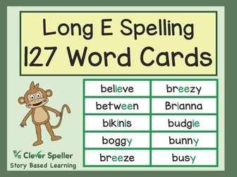 Flash Cards for the Long E Sound in Words
