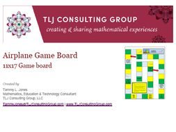 Airplane Arithmetic Game Board 11x17
