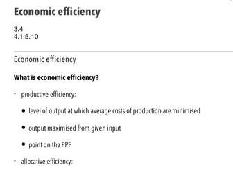 Economic Efficiency - A Level Economics