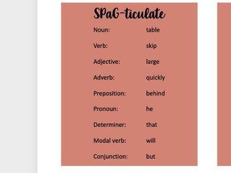 SPaG-ticulate fun SPaG activity