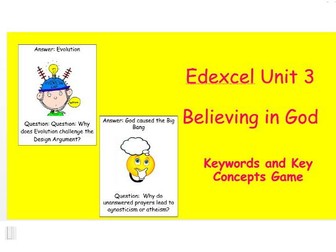 Edexcel Christianity Believing in God Keyword & Key Concepts Game