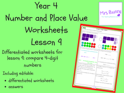 Compare 4 digit numbers worksheets (Year 4 Number and Place Value Compare 4 digit numbers worksheets (Year 4 Number and Place Value