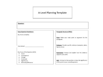 Edexcel A-Level Essay Planning Template